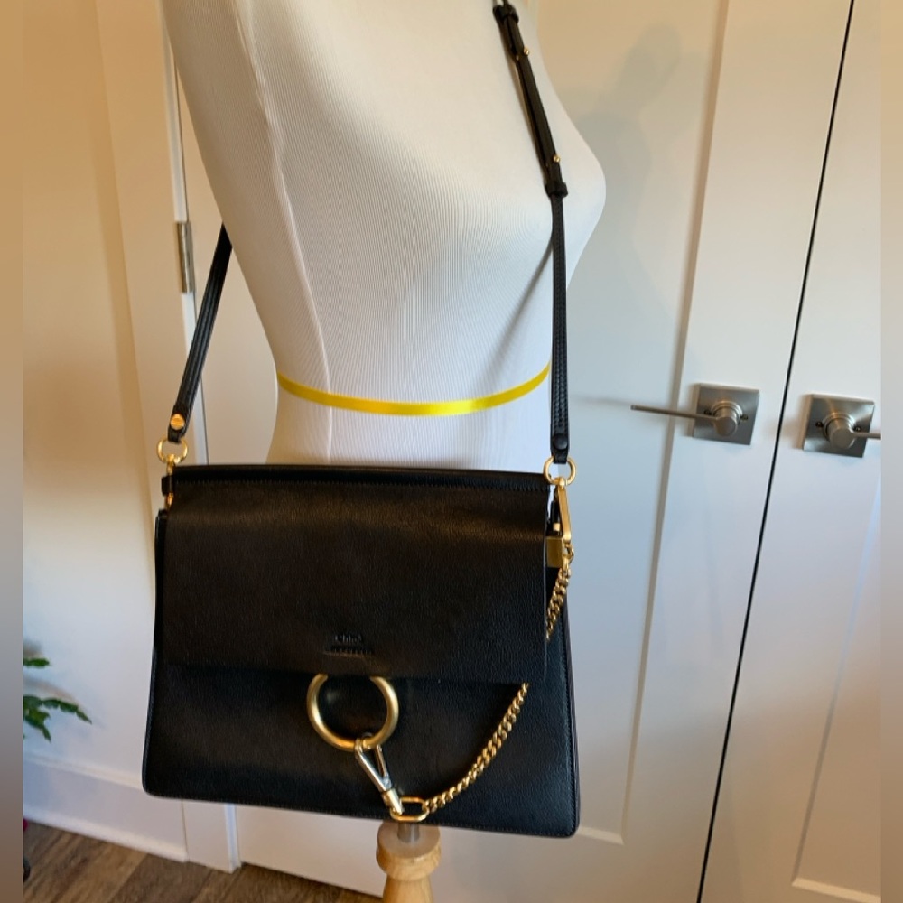Chloe Medium Faye Black All Leather Designer Satchel Shoulder Bag
Luxury